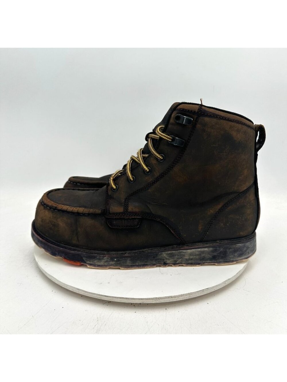 Brunt Comp Toe Men Size 11 Brown Suede Leather Moc Toe Ankle Boot